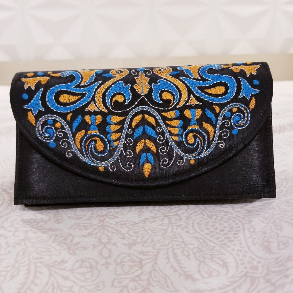 Ethnic Decorative Silk Clutch Handcrafted